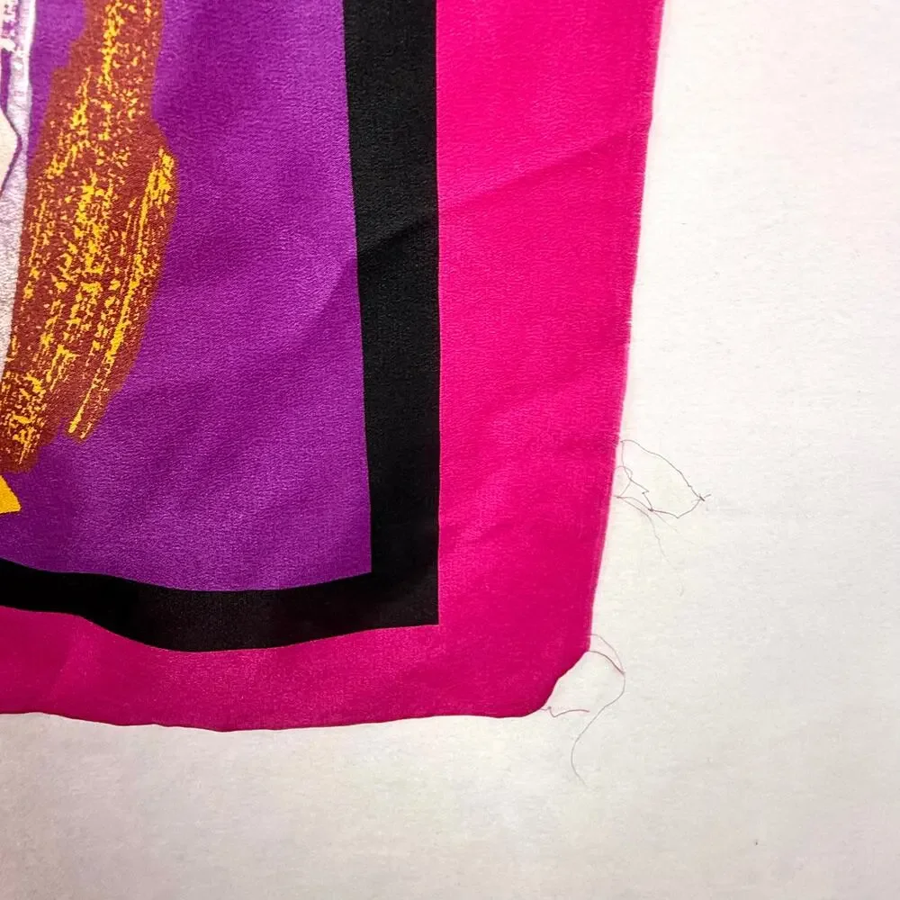 Vintage Anne Klein Bird Print Square Silk Scarf